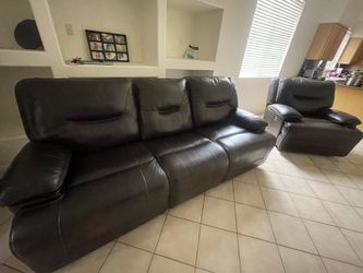 Deluxe Chocolate Brown Power Reclining Sofa & Chair Set – Motorized Comfort!
