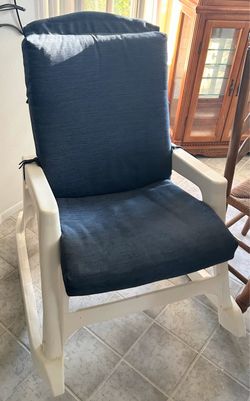 Plastic Outdoor Rocking Chair with Removable Cushion