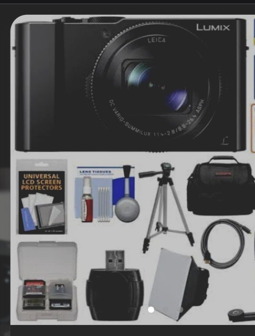 New Never Used Panasonic Lumix DMC LX10 Digital Camera WITH case, stand and other accessories