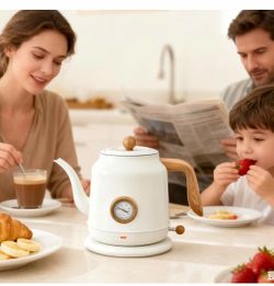 1.2L Electric Gooseneck Kettle,Electric Kettle with Thermometer