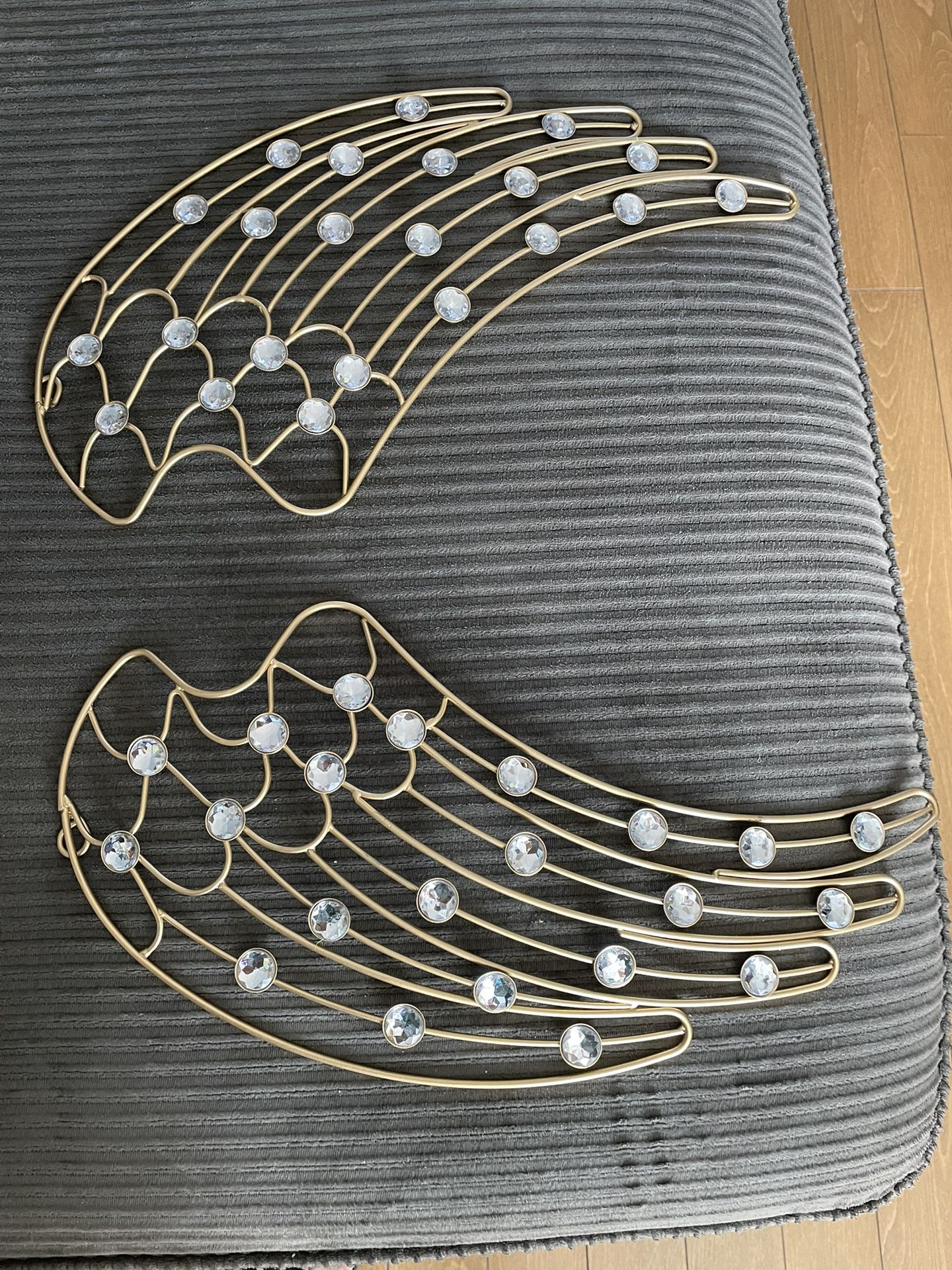 Angel Wings With Clear Decor Stone- Each wing is 16 inches long and 7 inches wide