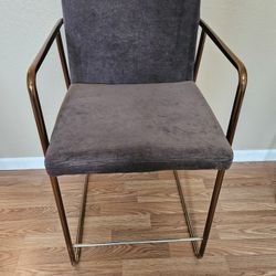 -40% 3 Days «Modern Velvet Accent Chair - Gray, Gold Metal Frame, 22” Wide».