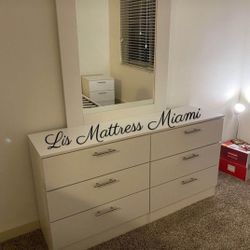 💜🧡Dresser Whit Mirror🔥🌟White And Black 💥