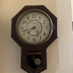 Antique Octagon, Pendalin, Seth, Thomas School Clock