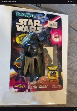 1993 Star Wars Bend-Ems – DARTH VADER Action Figure w/ Trading Card ⭐
