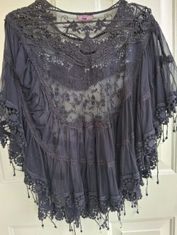 Sheer lace cape