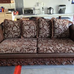 Couch And Table Real Wood $250 For Both 