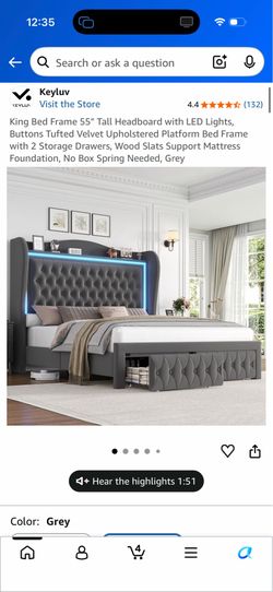 King size bed frame