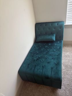Teal Velvet Chaise Lounge Chair – Modern Accent Lounger