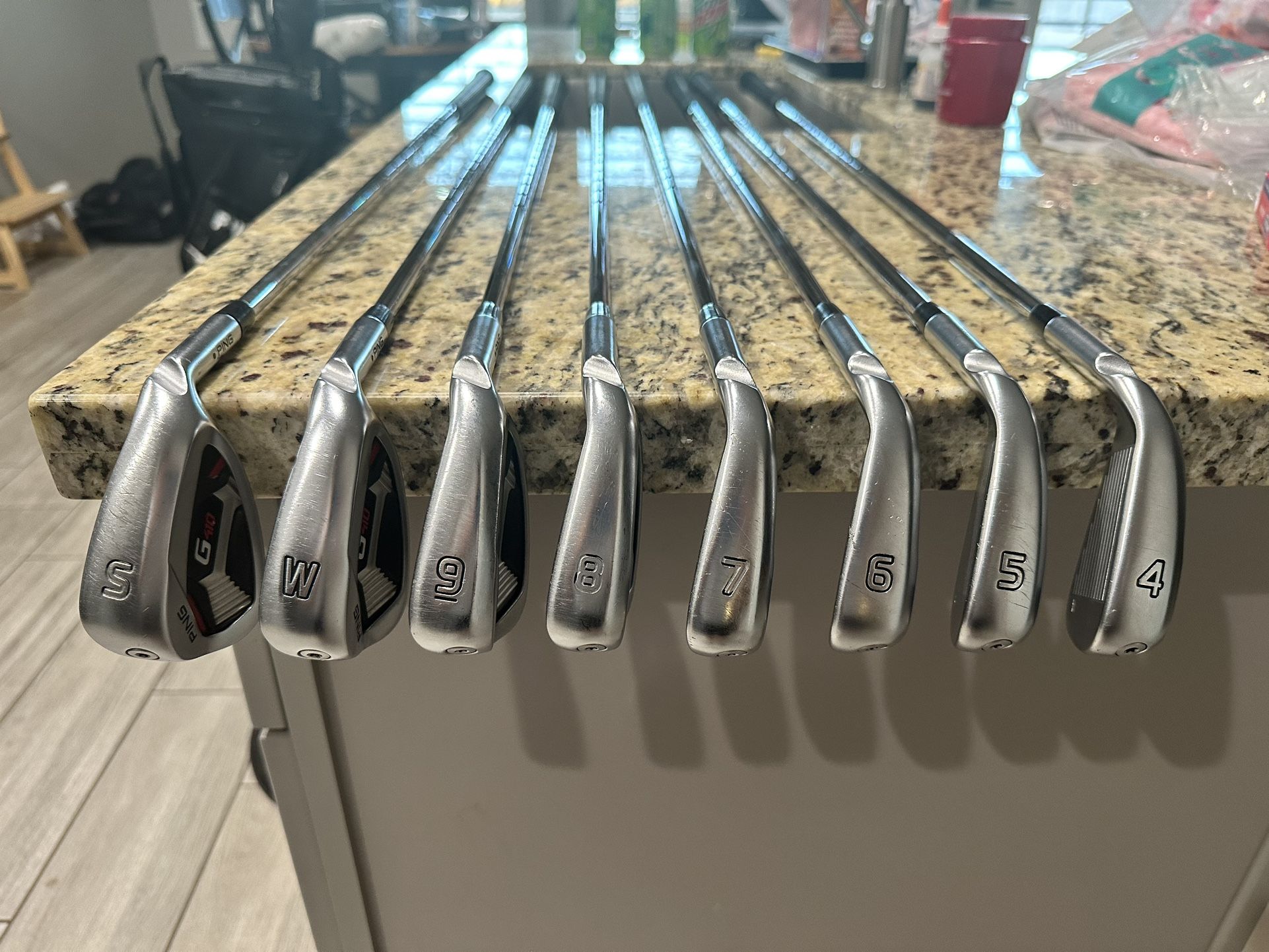 1. Ping G410 Irons 4-PW & SW and 2. Anser 2D Putter