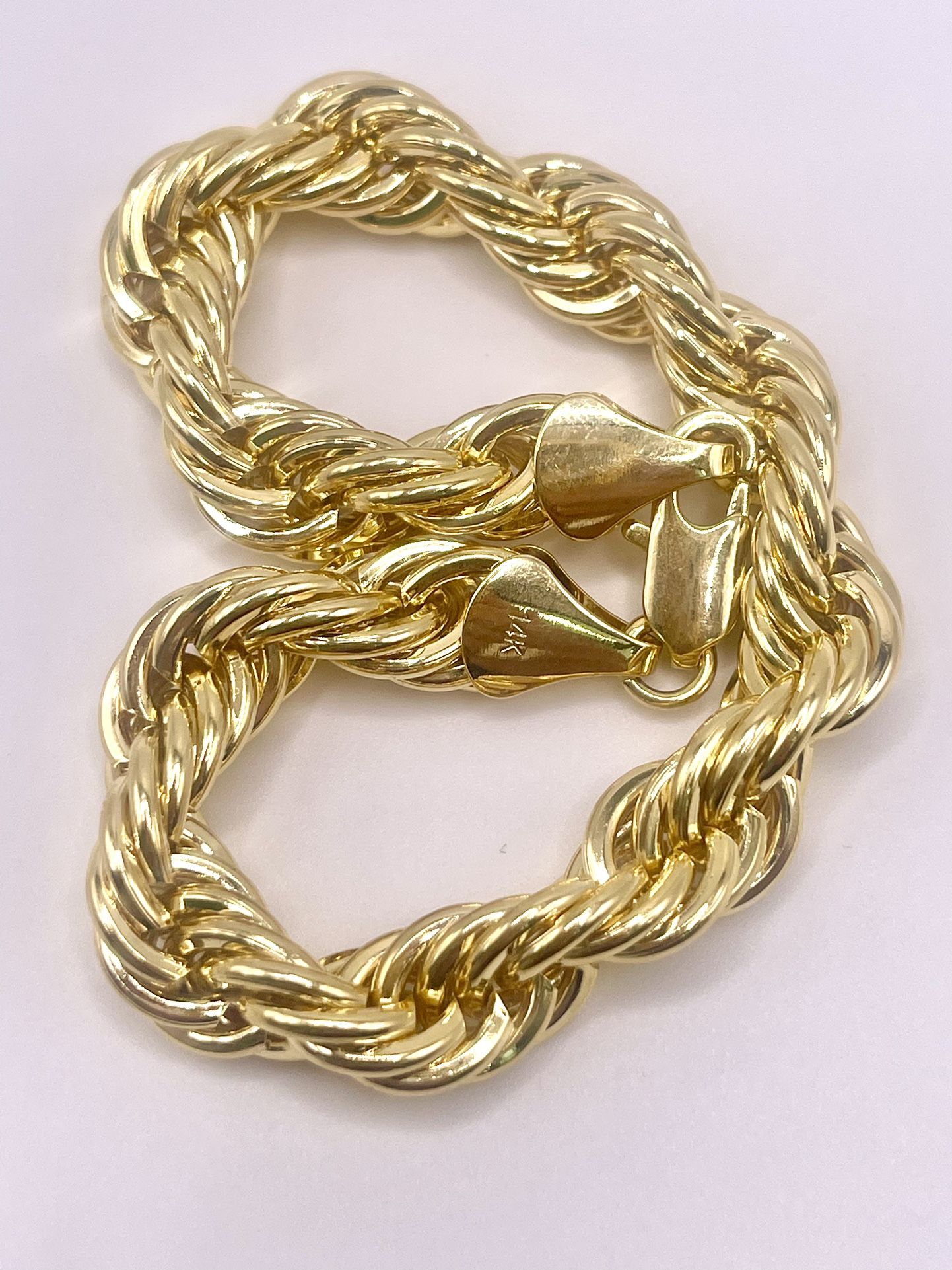 Rope Link Bracelet 14k Gold Filled Men’s Bracelet Pulsera De Hombre Soga