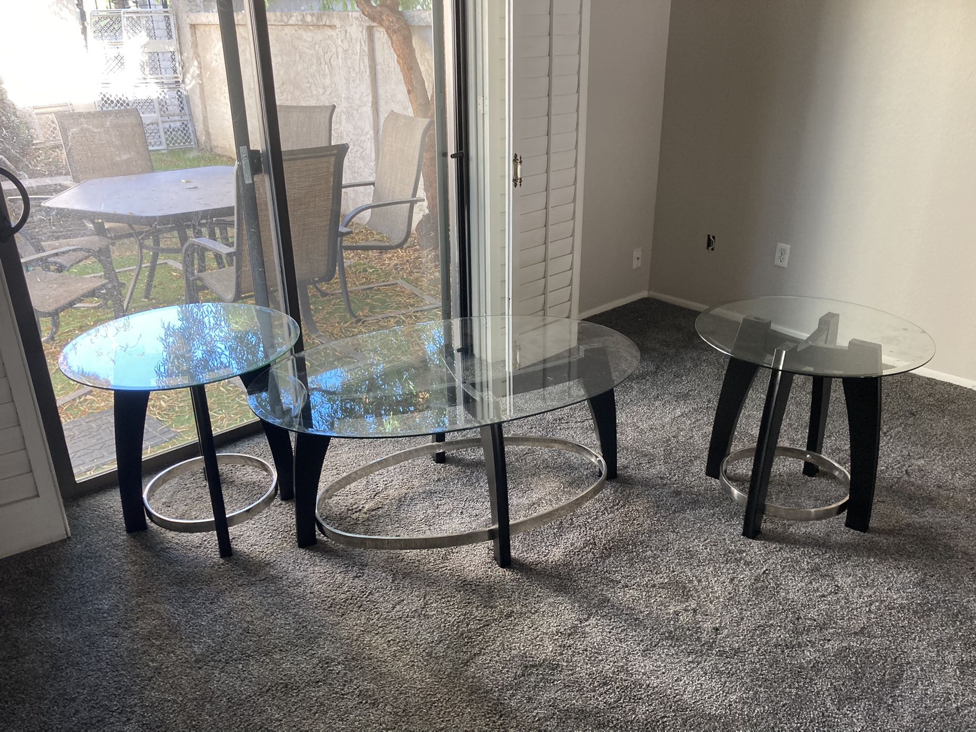 Modern Glass Coffee Table & End Tables