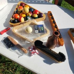 Vintage Pool Balls and Accessories 