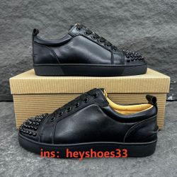 Christian Louboutin Louis Junior Spikes Flat Black