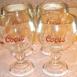 4 Vintage Coors Goblets 