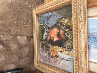 Framed Abstract Portrait Painting
