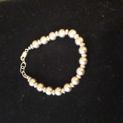 Sterling Silver Beaded Bracelet 
