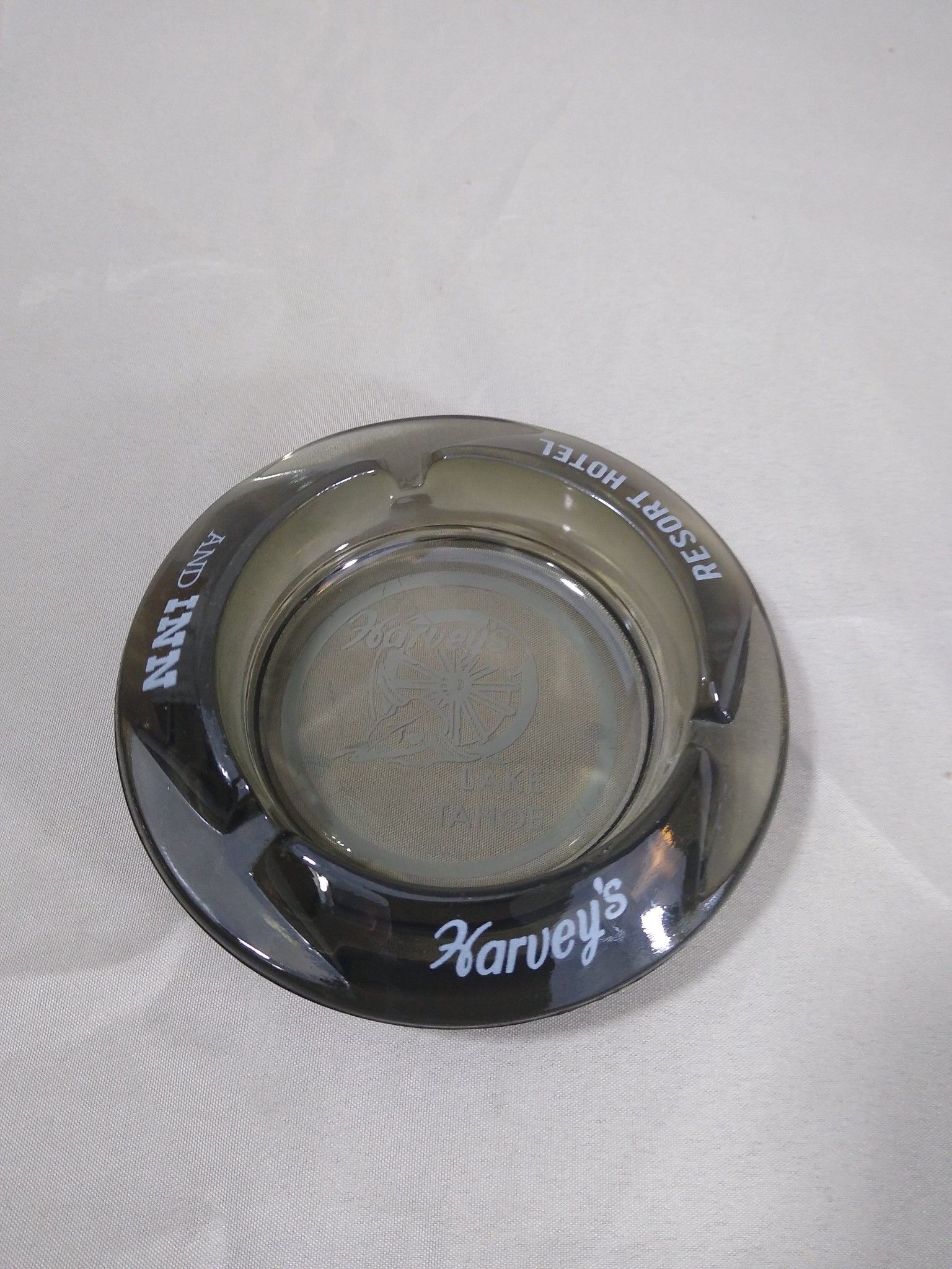 Harvey's Resort Hotel And Inn Lake Tahoe Glass Ashtray