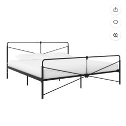 Black King Metal Bed Frame