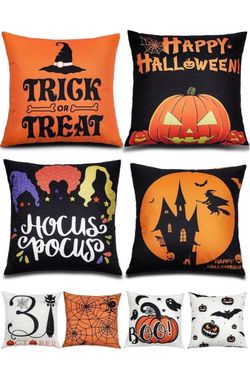 Double side print set of 4 Halloween pillow covers