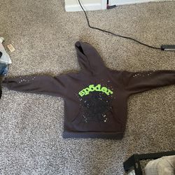 Gray And Black Sp5der Hoodie