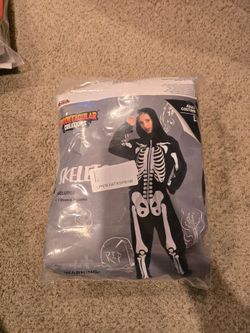 Spooktacular Creations Hooded Skeleton Costume Outfit Size L Women's