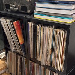 Stackable Black Wood Cubes