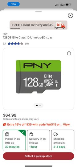 PNY Elite 128GB Micro SDXC Card