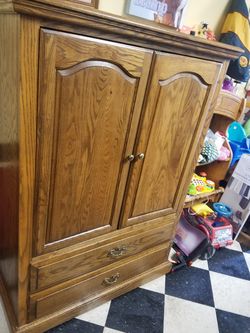 Wooden entertainment center