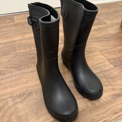 Women's River Tall Rain Boots - A New Day Black 7: Waterproof,