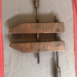 Vintage wooden handscrew woodworking clamp 