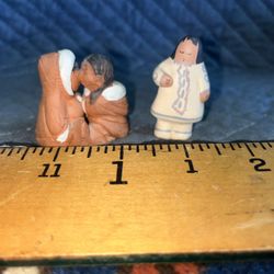 Vintage Miniature Hand Made Sculpture Indian & Alaskan 