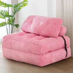 2578 $70 Folding Sofa Bed, Convertible Chair Bed with Pillow Foldable Couch with Back Support, Portable Fold Out Chair Comfy Floor Sofa for Living Ro