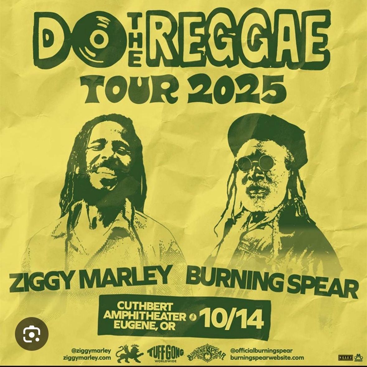 2 Tickets to Ziggy Marley and Burning Spear
