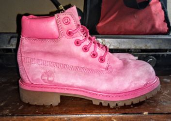 Pink lil timberlands