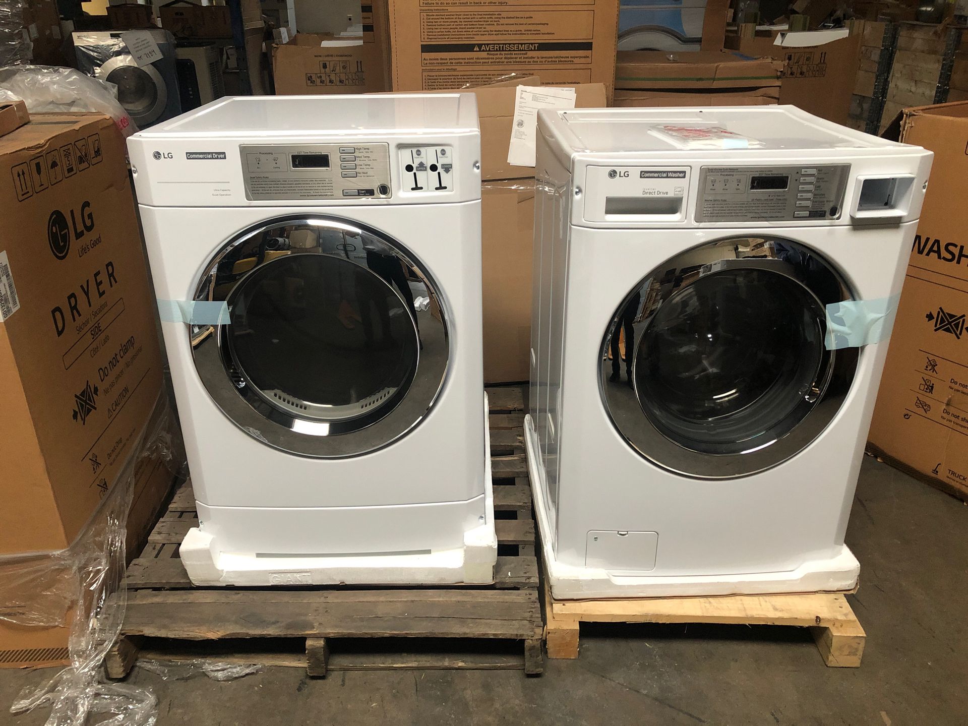 LG stack washer dryer set coin operated.