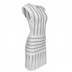Torn by Ronny Kobo stretch-knit dress with metallic stripes. Size S