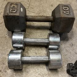 10 lb Dumbbell Set and 40 lb Single Weights
