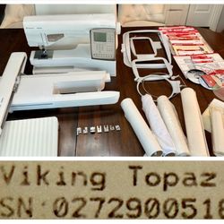 Husqvarna Viking Topaz 30 – Sewing & Embroidery Machine Bundle