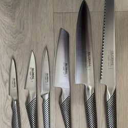 Global Knives 6pc Quality Knife New Condition
