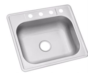 Drop In Stainless Steel Hole Single Bowl Kitchen Sink Durable Fixture Versatile
