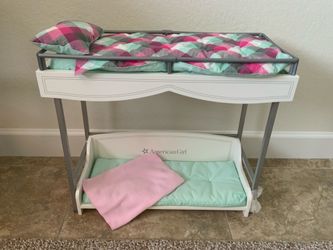 American Girl Doll Bunk Bed - Teal - Pink