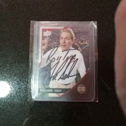 Autographed Nick Saban Trading Card