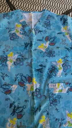 Tinkerbell Scrub Top
