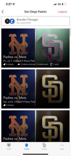 Padres Mets Series Sunday June 9 Tickets
