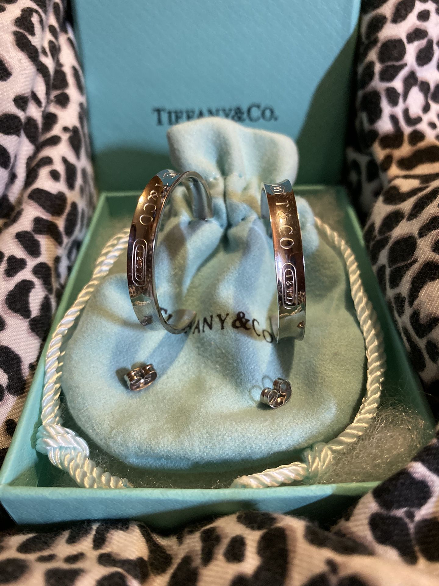 Tiffany & Co post & hoop earrings like new