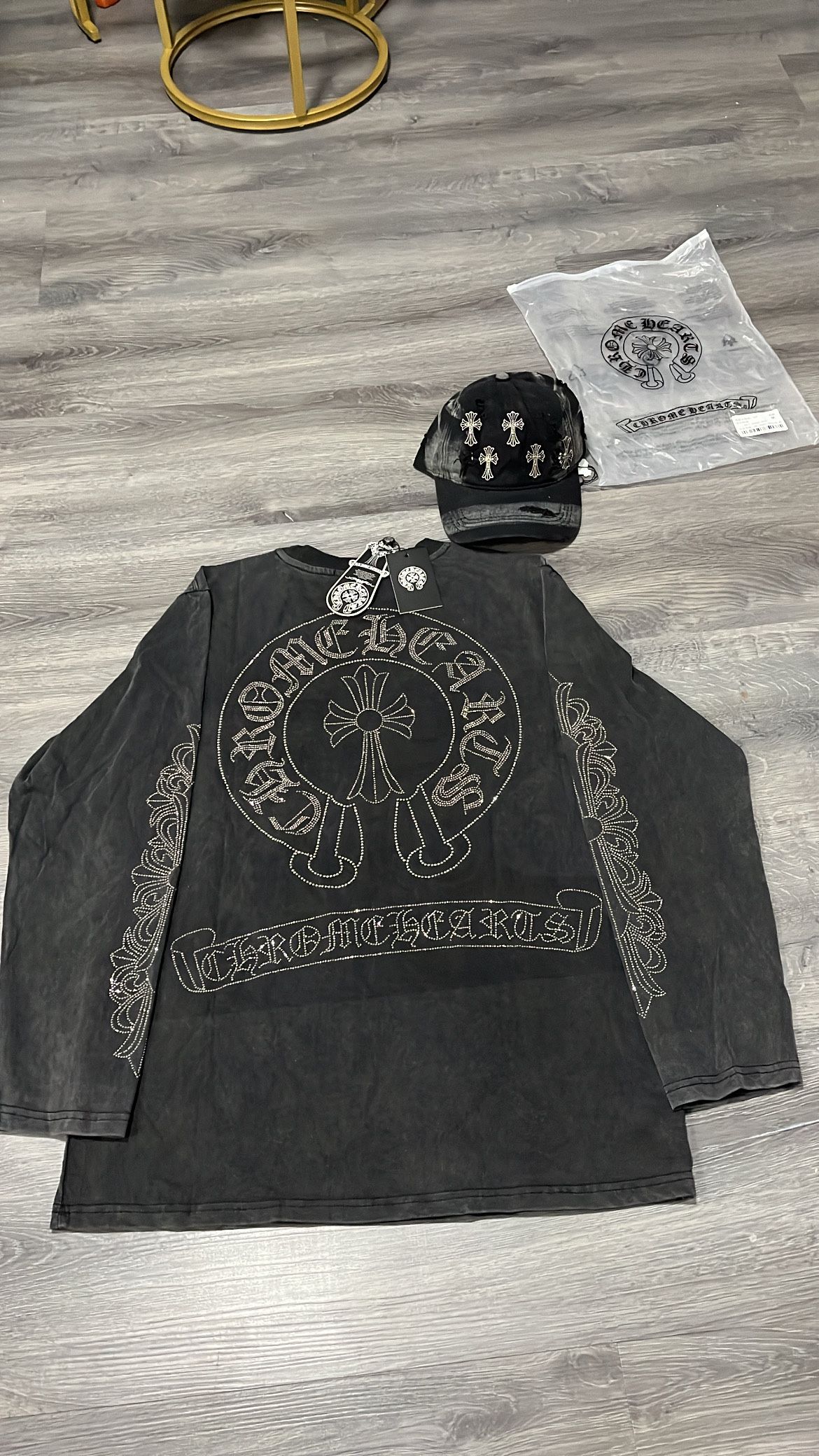 Chrome Hearts Longsleeve With Chrome Cap Set Size M (220 Whole Set) Brand New