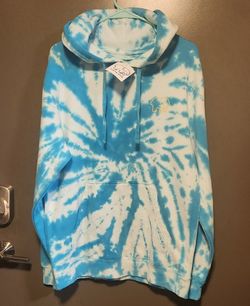 Ivory Ella Tropical Blue Tie Dye Hoodie Sweatshirt Sz M NWT