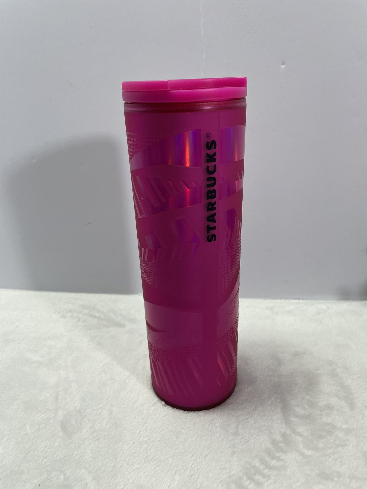 Starbucks 2021 Christmas Holiday Hot Pink 16 Oz Cold Cup Tumbler With Sip Lid
