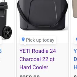 YETI Roadie 24 Charcoal 22 qt Hard Cooler